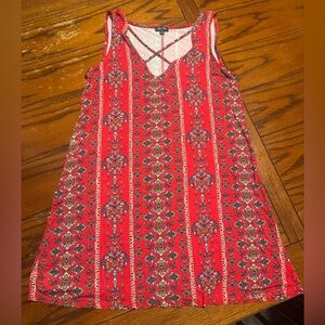 Lily Rose red patterned Sleeveless Scoop Neck Sundress